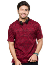 Cotton Short Kurta Half Sleeves for Men - Navy Blue | SHAVFLOMAR