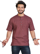 Cotton Short Kurta Half Sleeves for Men - Multicolor | SHAVPRMAR3