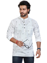 Cotton Short Kurta for Men - White | SKSRSQWGOL