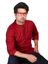 Cotton Short Kurta for Men - White | SKSRSTMAR3