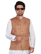 Cotton Nehru Jacket for Men - Brown | WCNVGKMR38