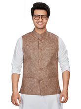 Cotton Nehru Jacket for Men - Brown | WCNVVTBRN3