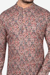 Cotton Short Kurta for Men - Multicolor | SKRB12510O