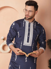 Men's Collar Chikankari Embroidered Fit Kurta With Pyjama-JOKP-P