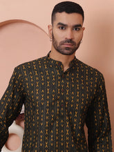 Men Printed Cotton Kurtas-KO-5069Mehndi