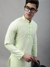 Men's Green Embroidered Kurta Only