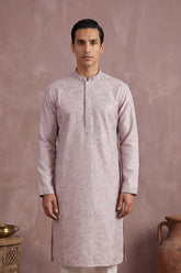 Lavender Silk Blend Embroidered Straight Kurta MKU2135