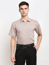Indian Needle Rust Men's Solid Cotton Half Sleeves Formal Shirt