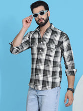 Checked Pure Cotton Shirt for Men-SF-951Olive