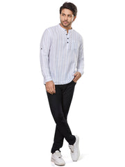 Cotton Short Kurta for Men - White | SKRTSTWBLG