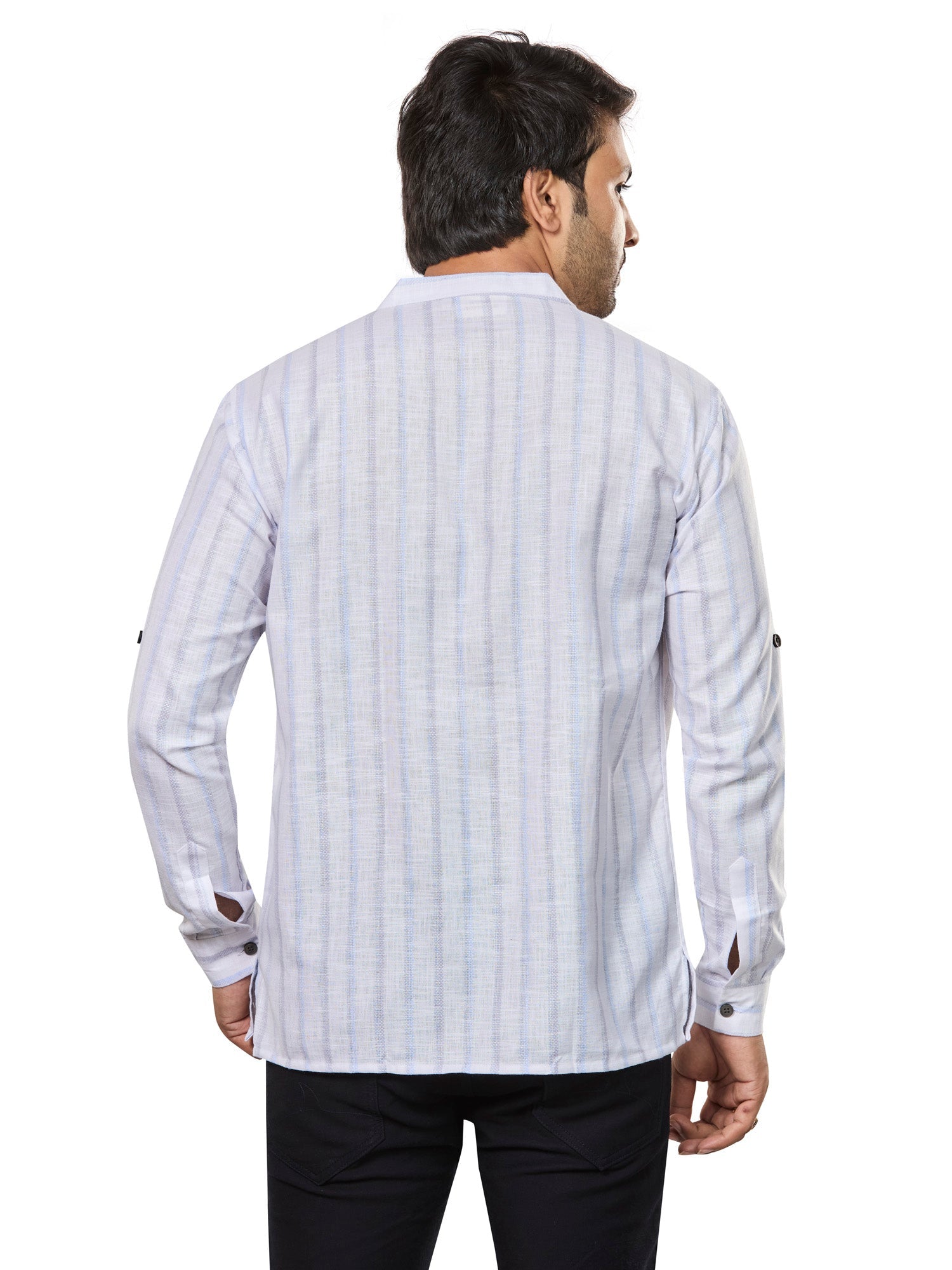 Cotton Short Kurta for Men - White | SKRTSTWBLG