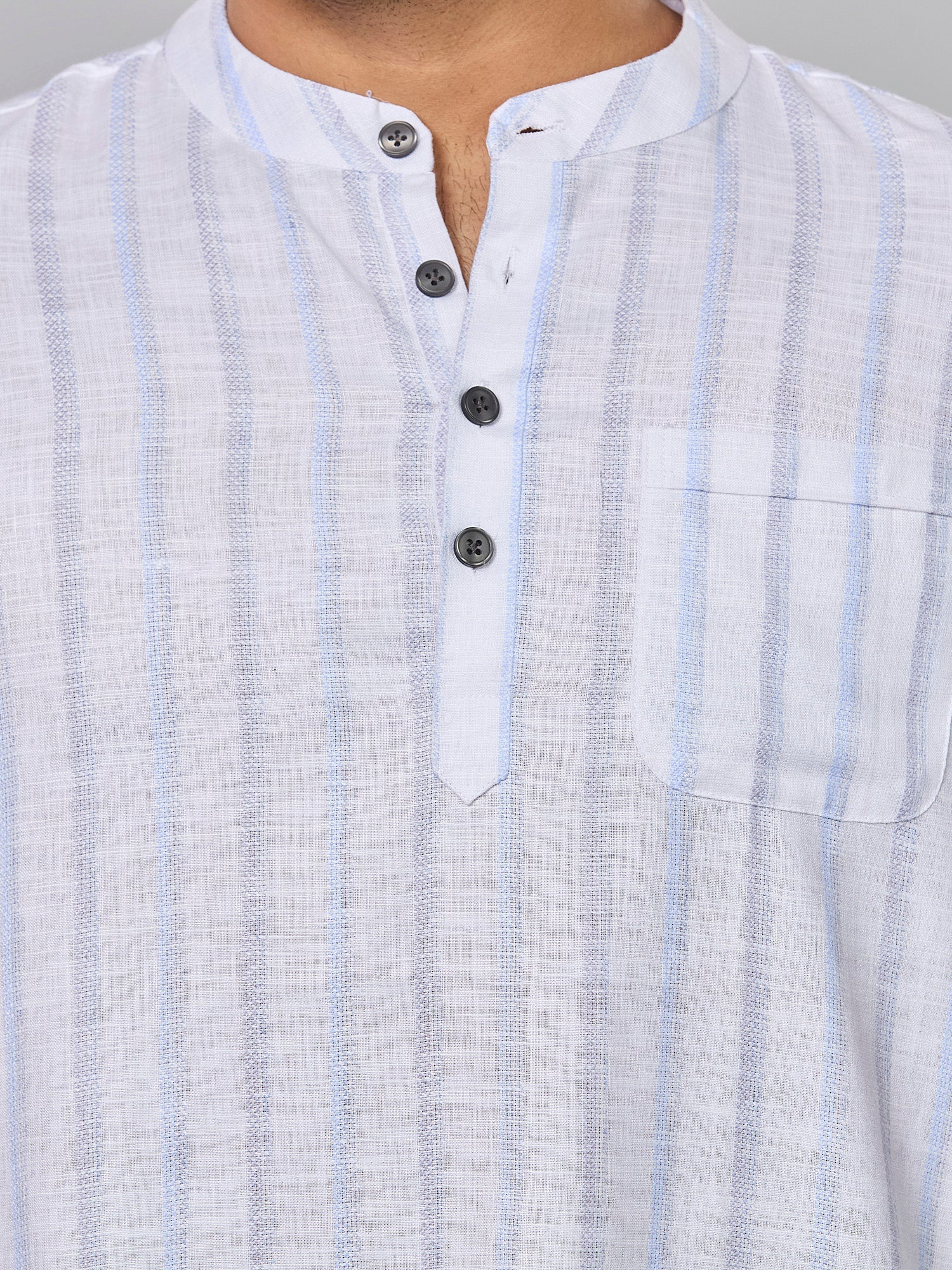 Cotton Short Kurta for Men - White | SKRTSTWBLG