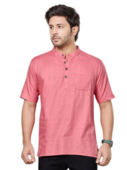 Cotton Short Kurta for Men - Peach | SHSRSSPIN3