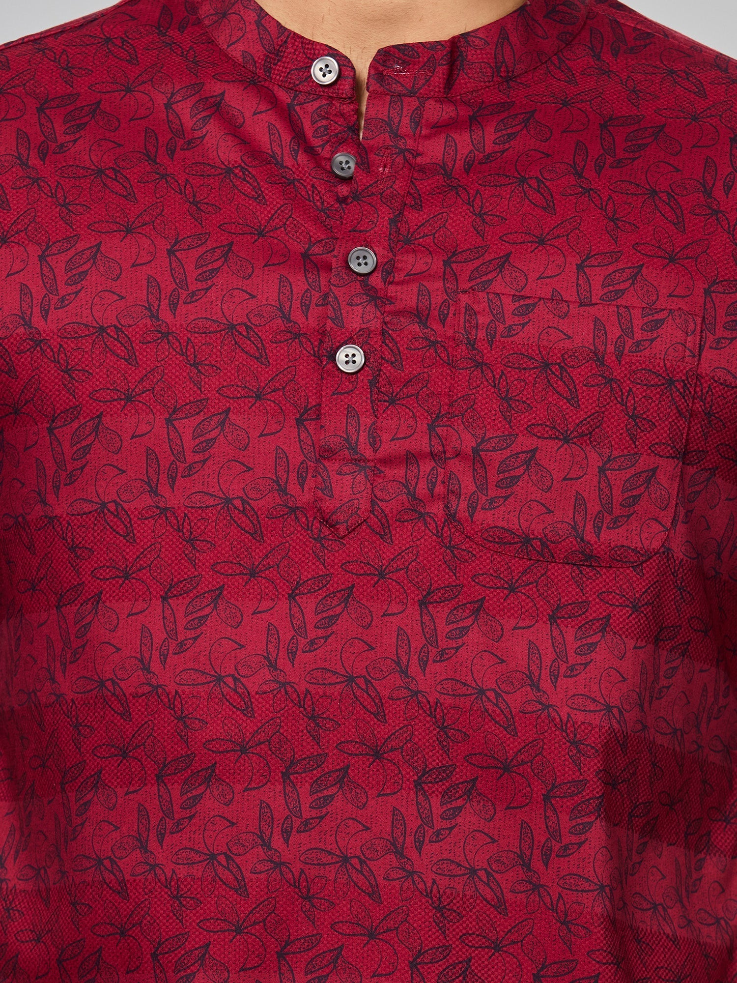 Cotton Short Kurta for Men - Navy Blue | SHAVFLOMAR