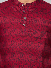 Cotton Short Kurta for Men - Navy Blue | SHAVFLOMAR