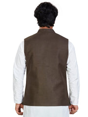 Cotton Nehru Jacket for Men - Green | WCSRVNMG38