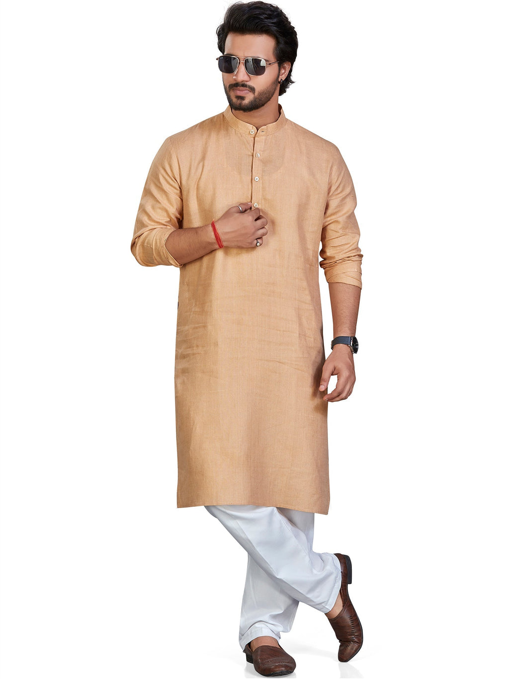 Linen Kurta for Men - Brown | KULM60LBIS