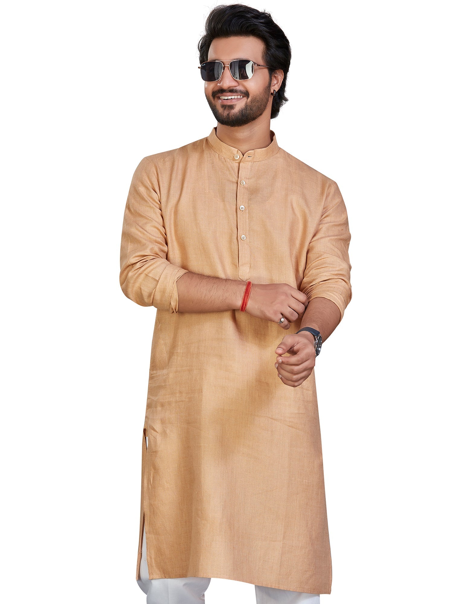 Linen Kurta for Men - Brown | KULM60LBIS