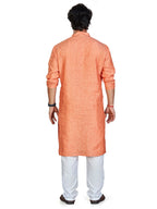 Linen Kurta for Men - Orange | KULM60LPCH
