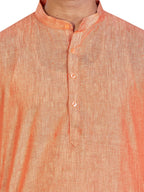 Linen Kurta for Men - Orange | KULM60LPCH
