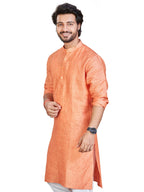 Linen Kurta for Men - Orange | KULM60LPCH