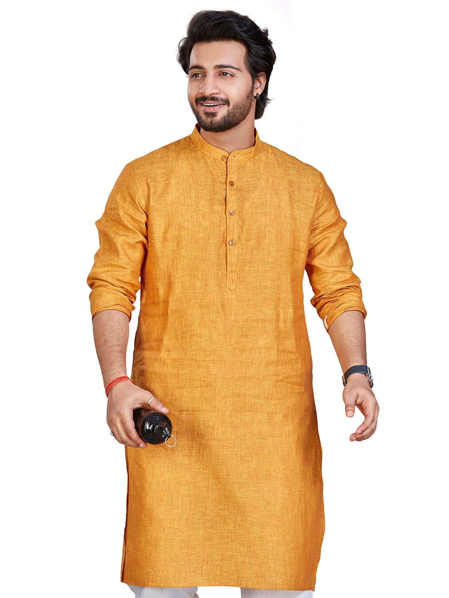 Linen Kurta for Men - Yellow | KULM60LGOL