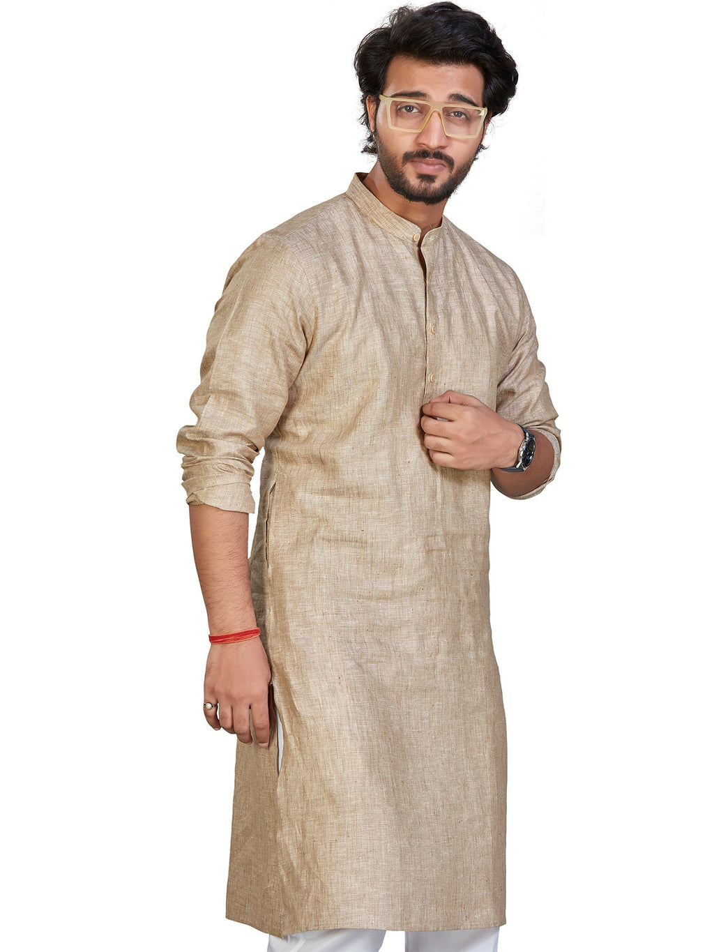 Linen Kurta for Men - Beige | KULM60LBE3