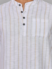 Cotton Short Kurta for Men - White | SKRTSTWYGN