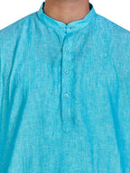 Linen Kurta for Men - Blue | KULM60LBLU