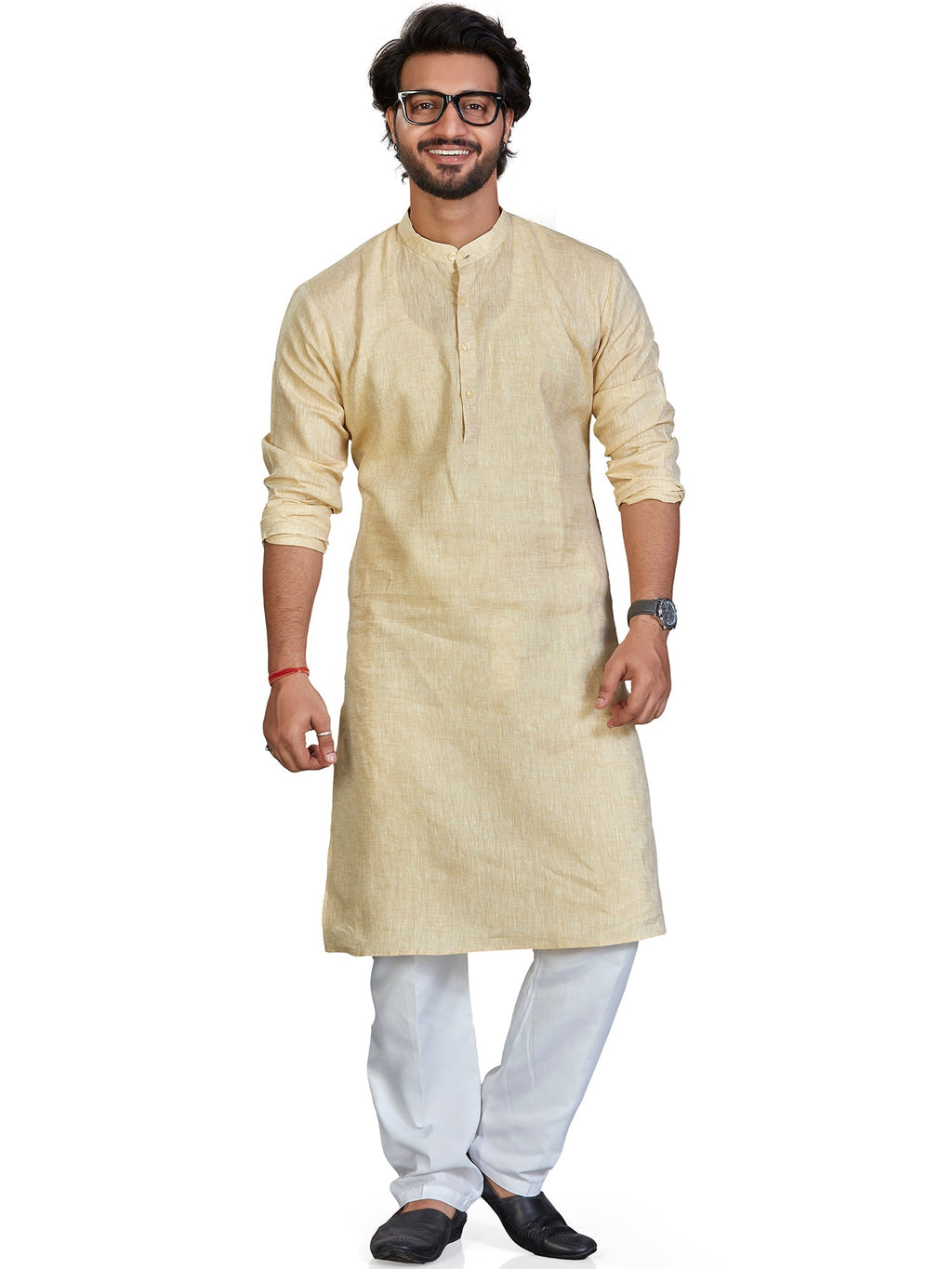 Linen Kurta for Men - Yellow | KULM60LYEL