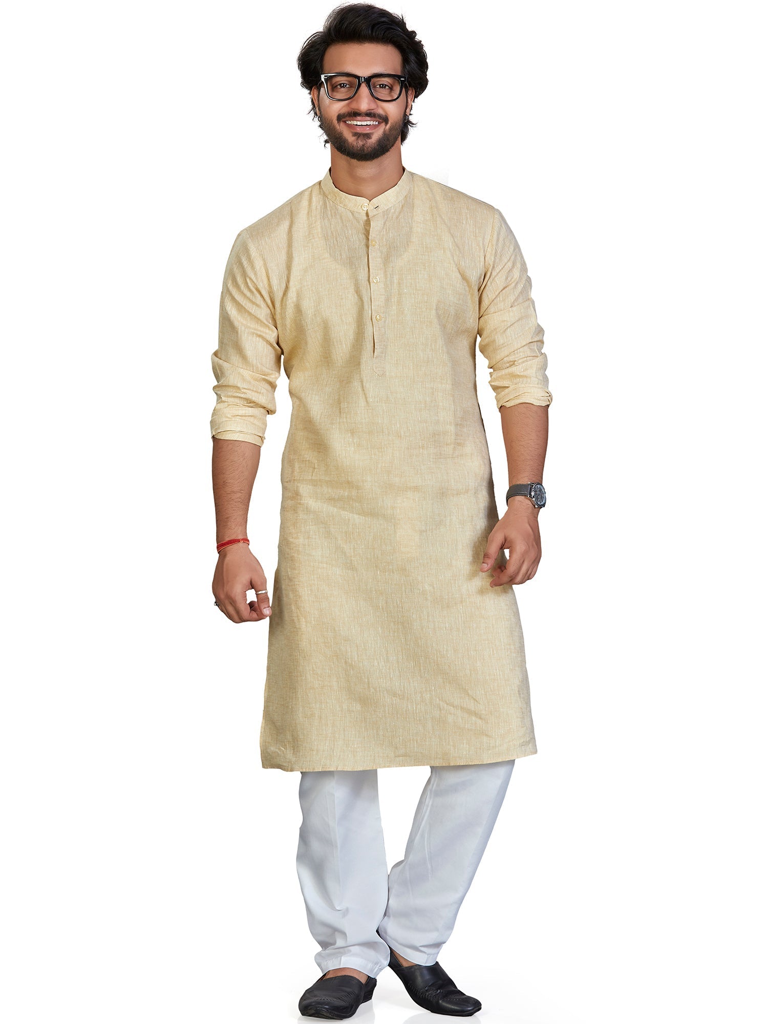 Linen Kurta for Men - Yellow | KULM60LYEL