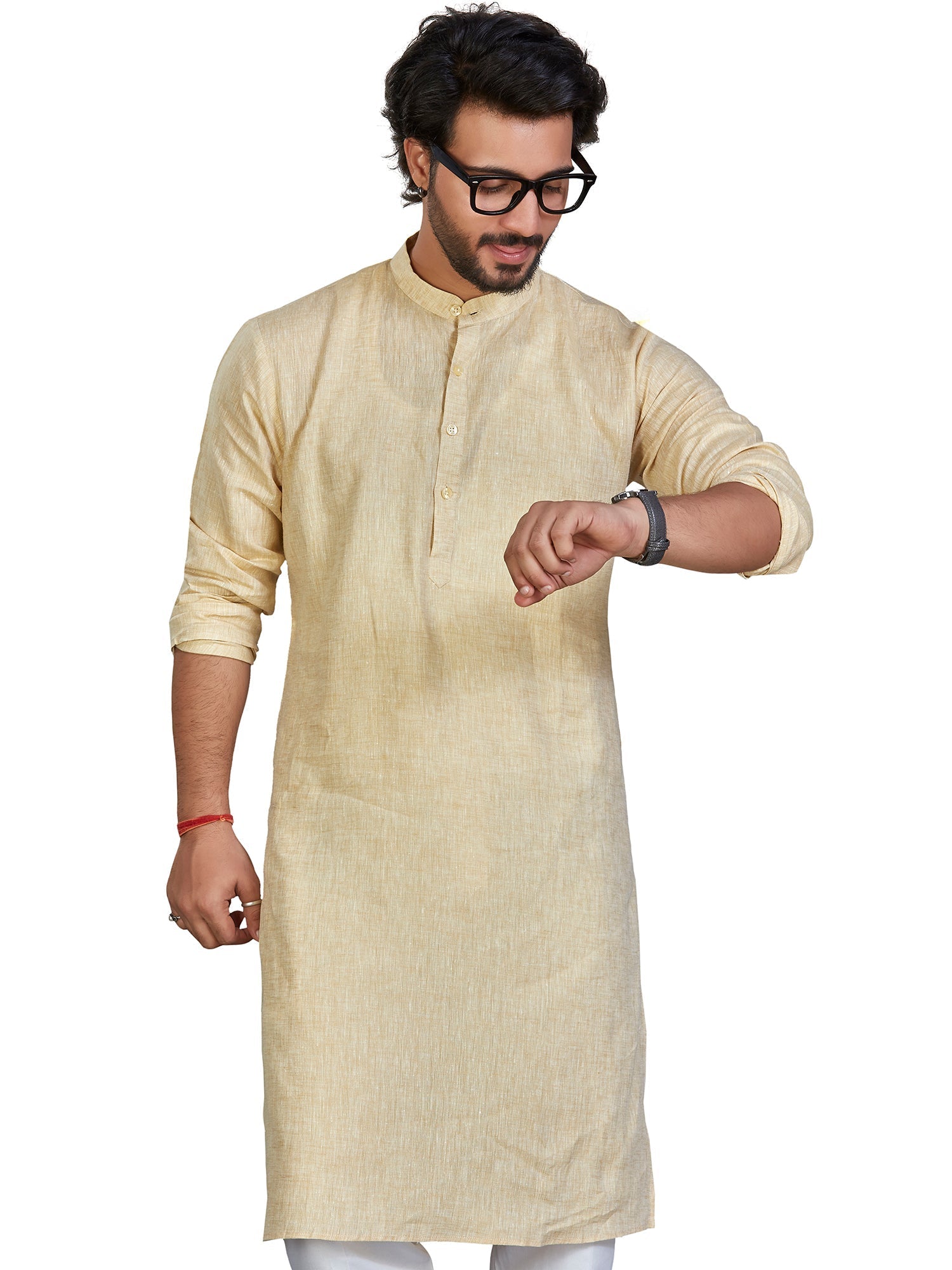 Linen Kurta for Men - Yellow | KULM60LYEL