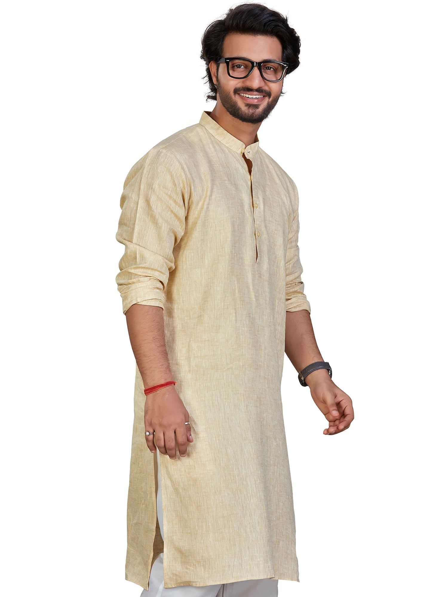 Linen Kurta for Men - Yellow | KULM60LYEL