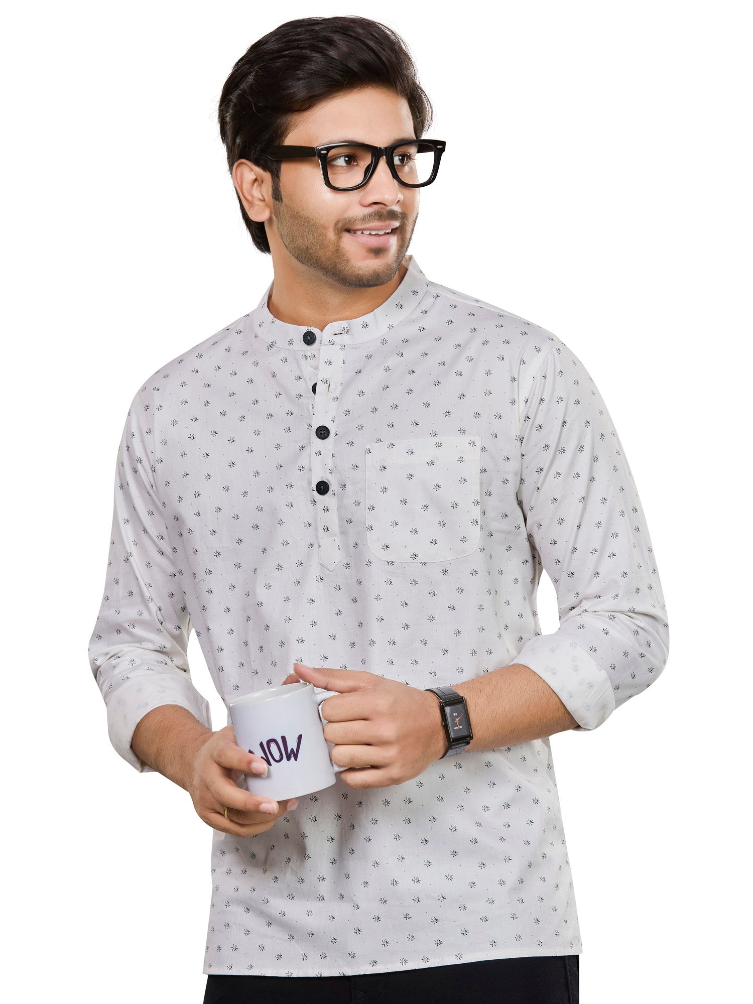geometric Cotton Floral Kurtas Short Kurta | DesiQlo 2