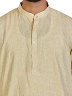 Linen Kurta for Men - Yellow | KULM60LYEL