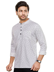 Cotton Short Kurta for Men - Multicolor | SKAVFLOWH3