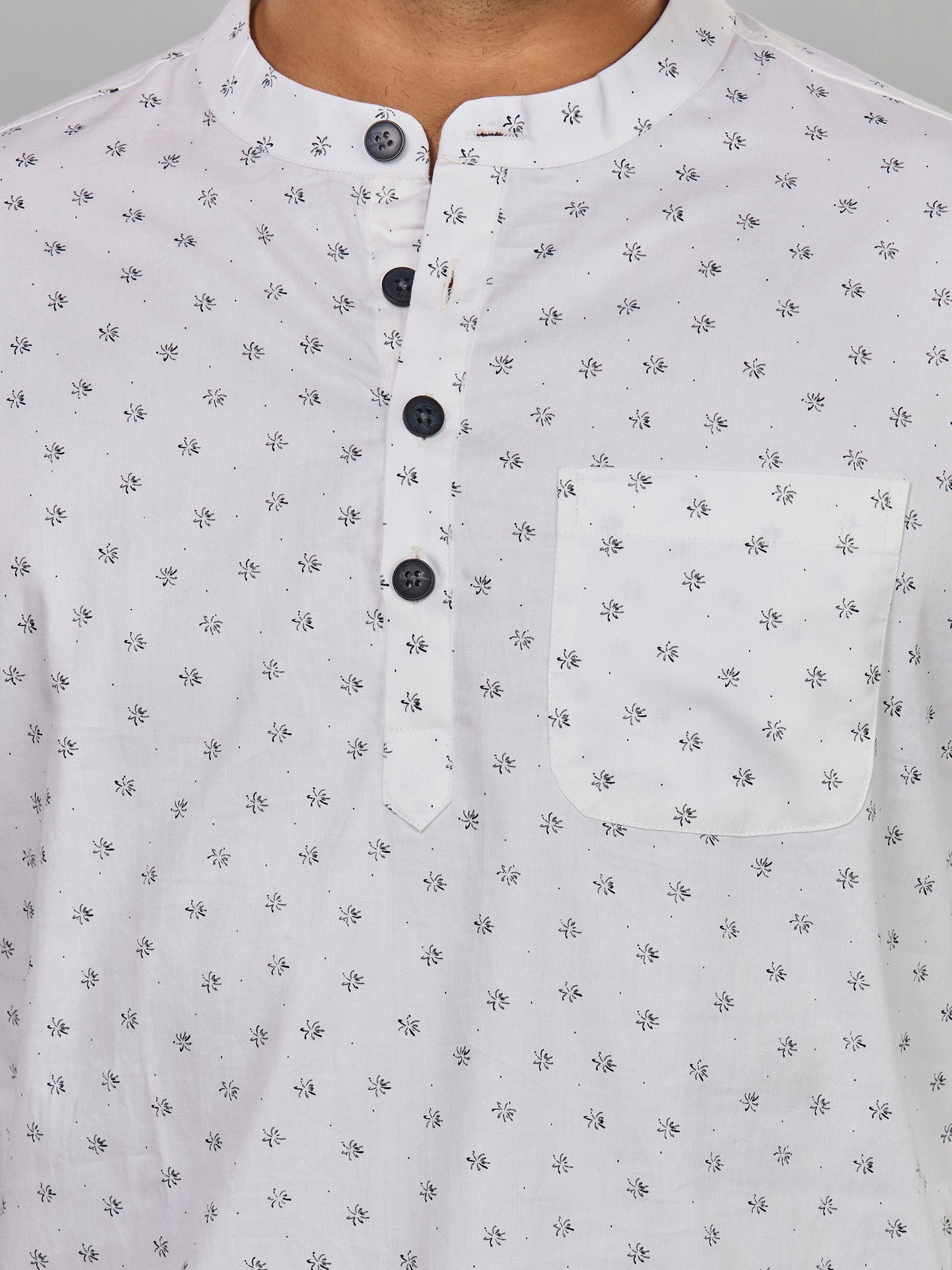 Cotton Short Kurta for Men - Multicolor | SKAVFLOWH3