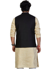 Cotton Nehru Jacket for Men - Black | WCSRVNBLK3