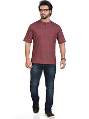 Cotton Short Kurta Half Sleeves for Men - Multicolor | SHAVPRMAR3