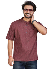 Cotton Short Kurta for Men - Multicolor | SHAVPRMAR3