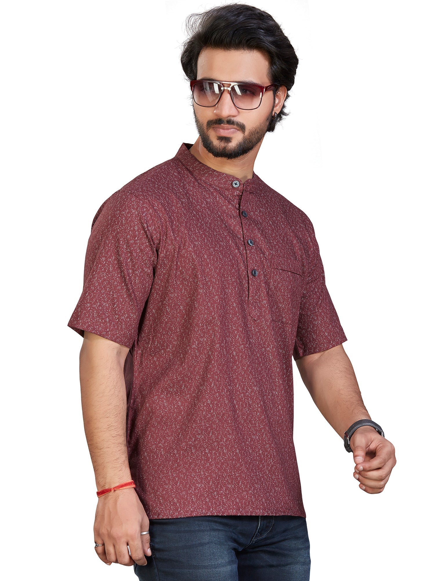 geometric Cotton Floral Kurtas for Men | DesiQlo India