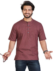 Cotton Short Kurta Half Sleeves for Men - Multicolor | SHAVPRMAR3