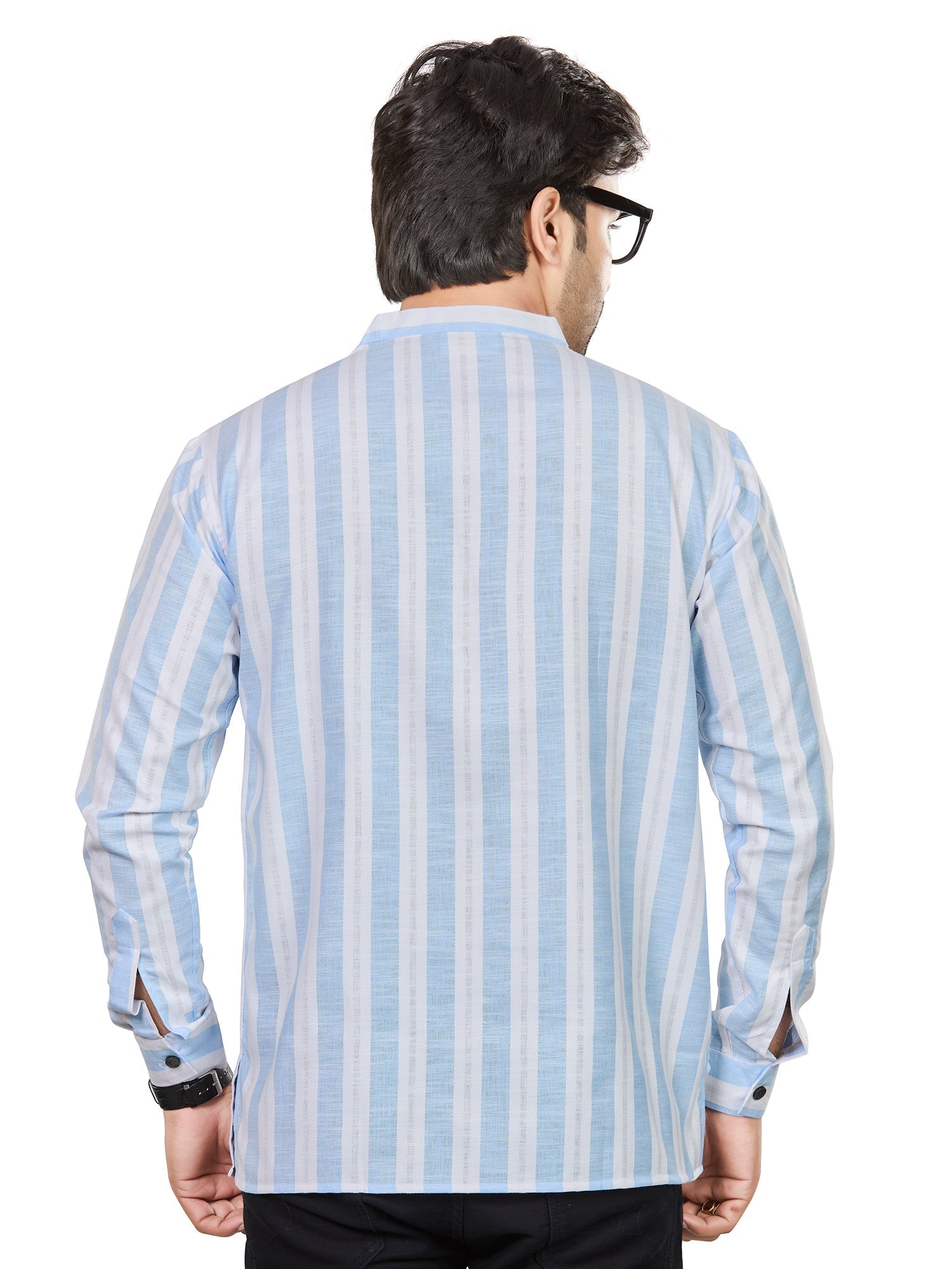 Cotton Short Kurta for Men - White | SKRTPSWBLU
