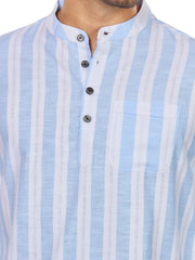 Cotton Short Kurta for Men - White | SKRTPSWBLU