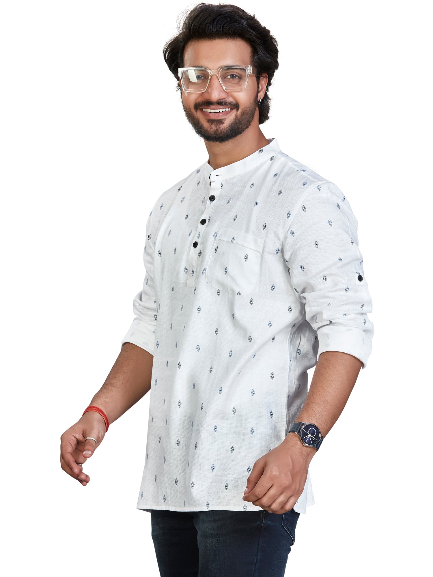 white Cotton Solid Kurtas Short Kurta | DesiQlo