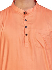 Cotton Short Kurta for Men - Orange | SKSRSSPCH3