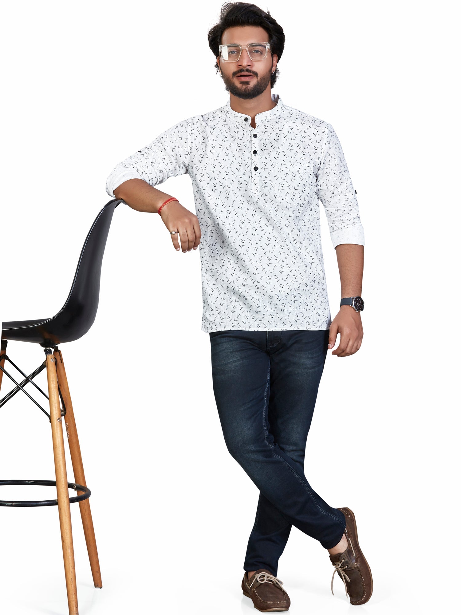 geometric Cotton Floral Kurtas Short Kurta | DesiQlo