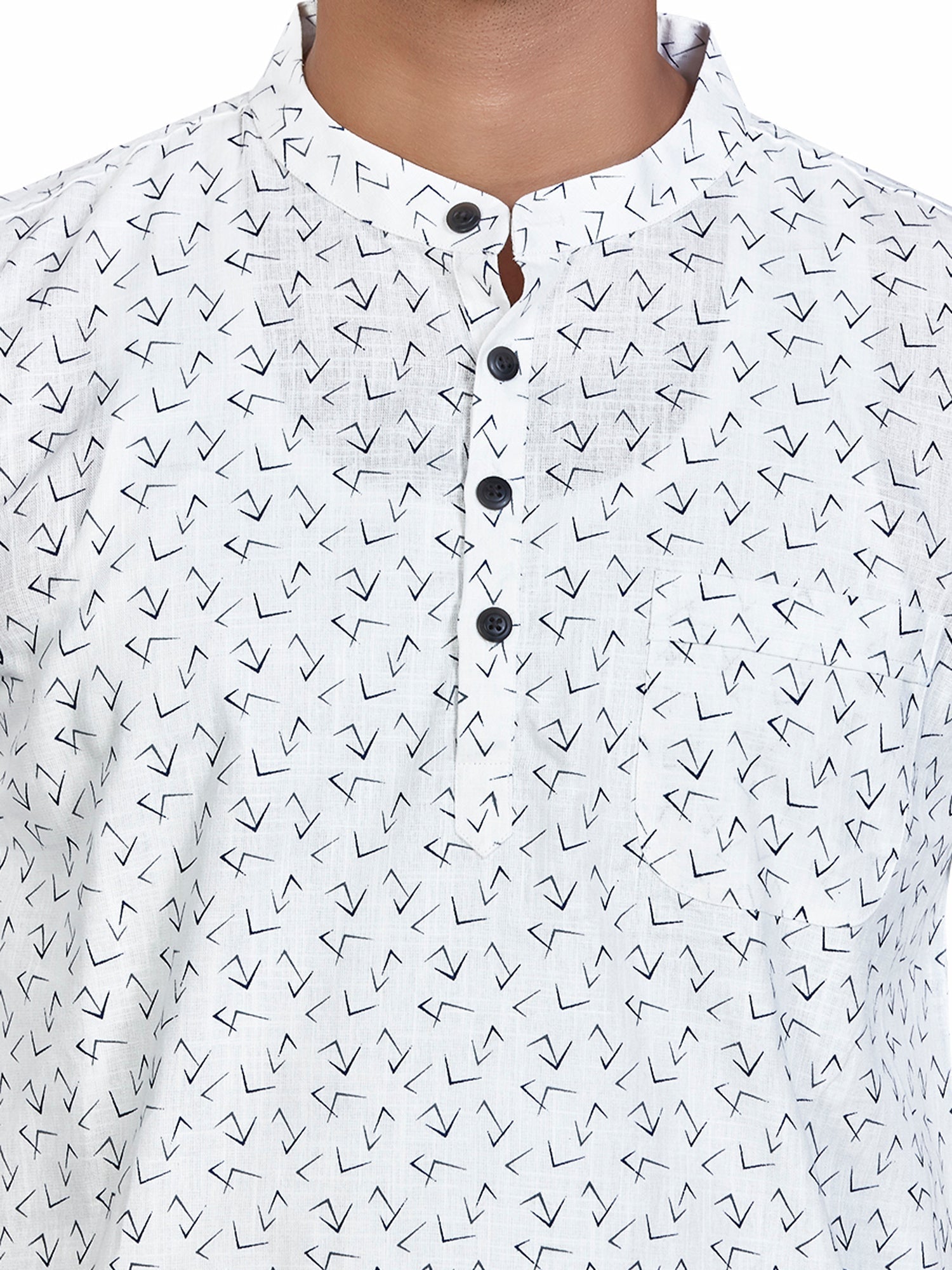 geometric Cotton Floral Kurtas Short Kurta | DesiQlo