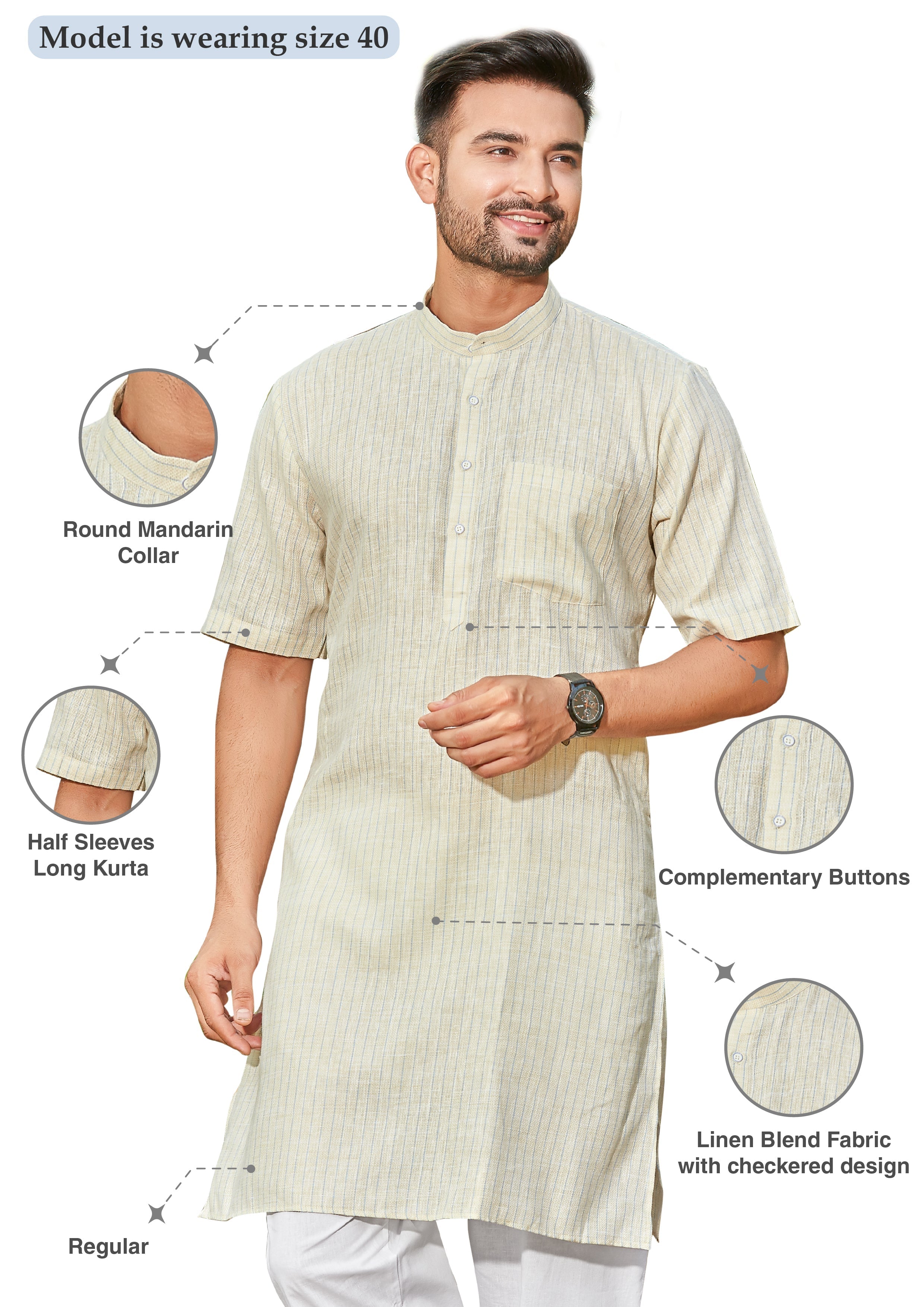 striped Cotton Striped Kurtas for Men | DesiQlo India