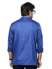 Cotton Short Kurta for Men - Blue | SKRECBBLU3